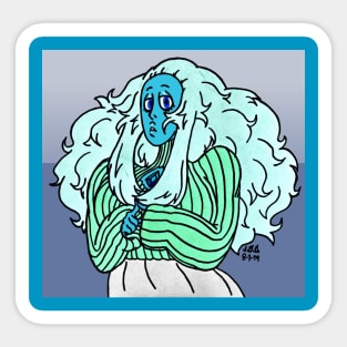 Curly Blue Sticker